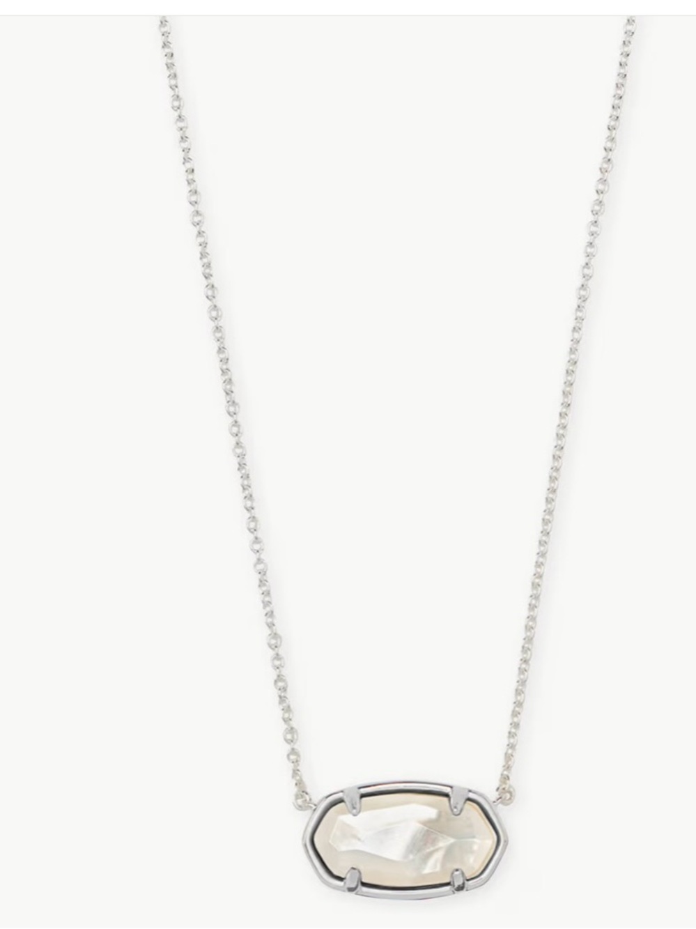 Kendra Scott Elisa Sterling Silver Pendant Necklace in Ivory Mother-of-Pearl